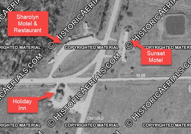 Sunset Motel - 1975 Aerial